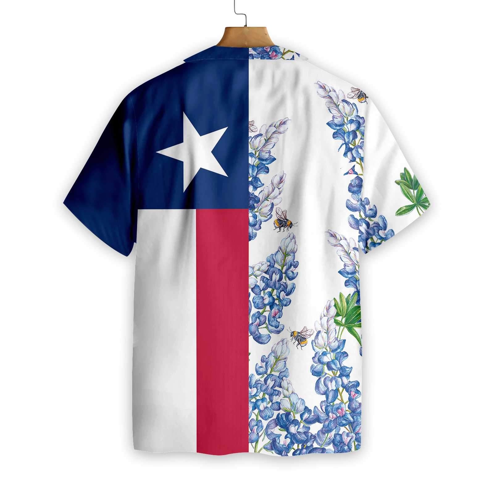Royal Blue Bluebonnet Texas Hawaiian Shirt 1