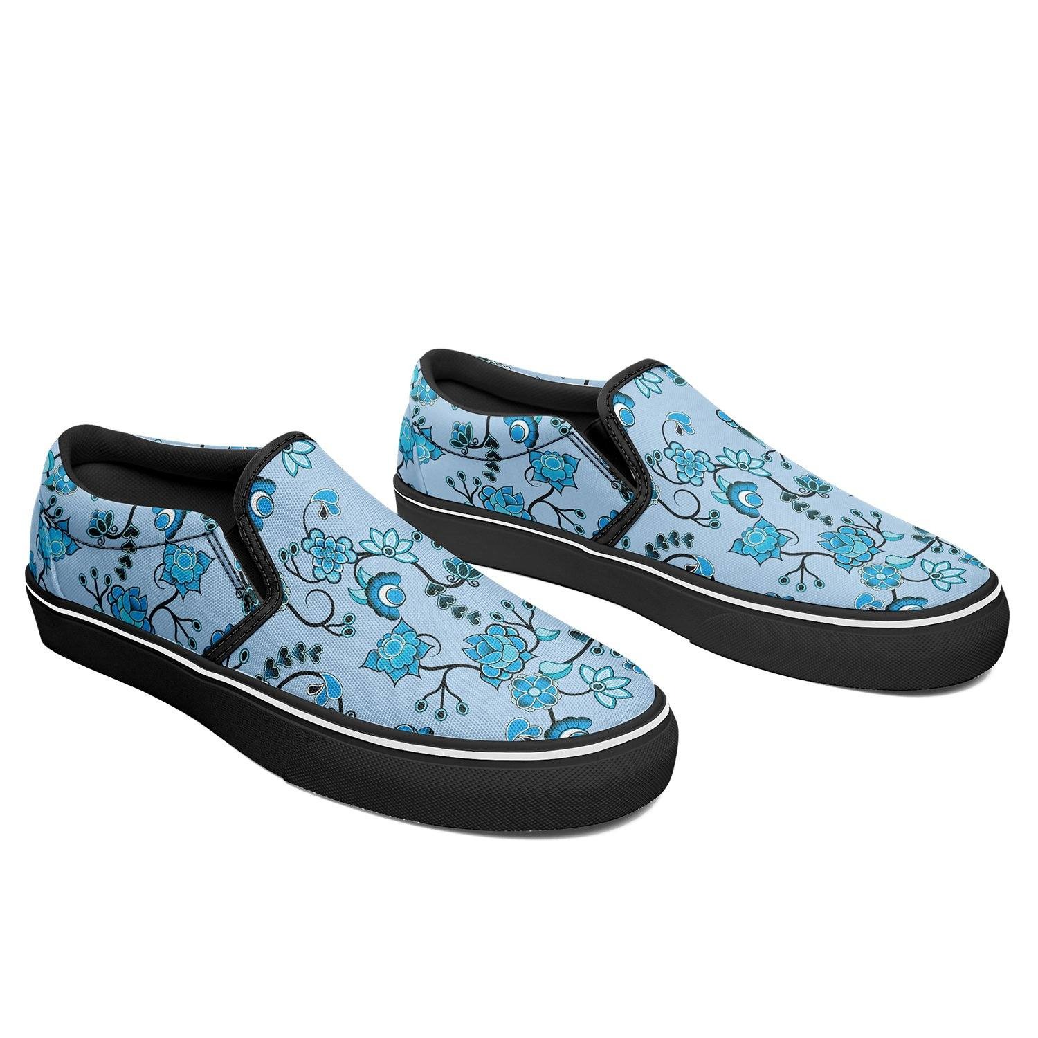 Blue Floral Amour Otoyimm Canvas Slip On Shoes