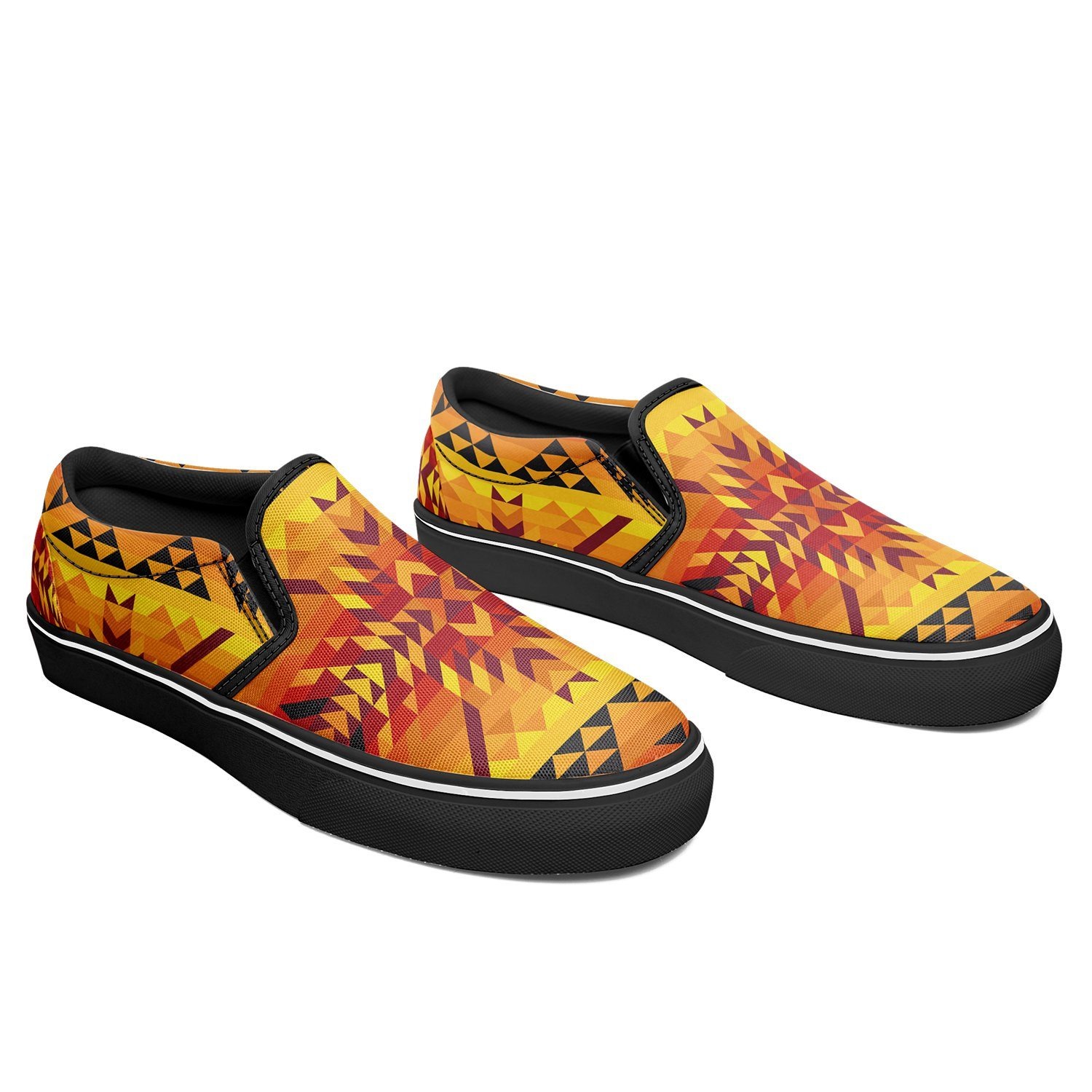 Desert Geo Yellow Red Otoyimm Canvas Slip On Shoes T130921