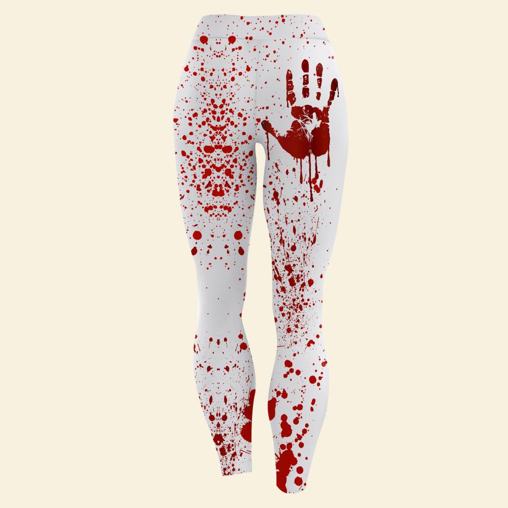 Halloween Blood Stains Are Red Ultraviolet Lights Are Blue They'll Never Find You All Over Print Legging