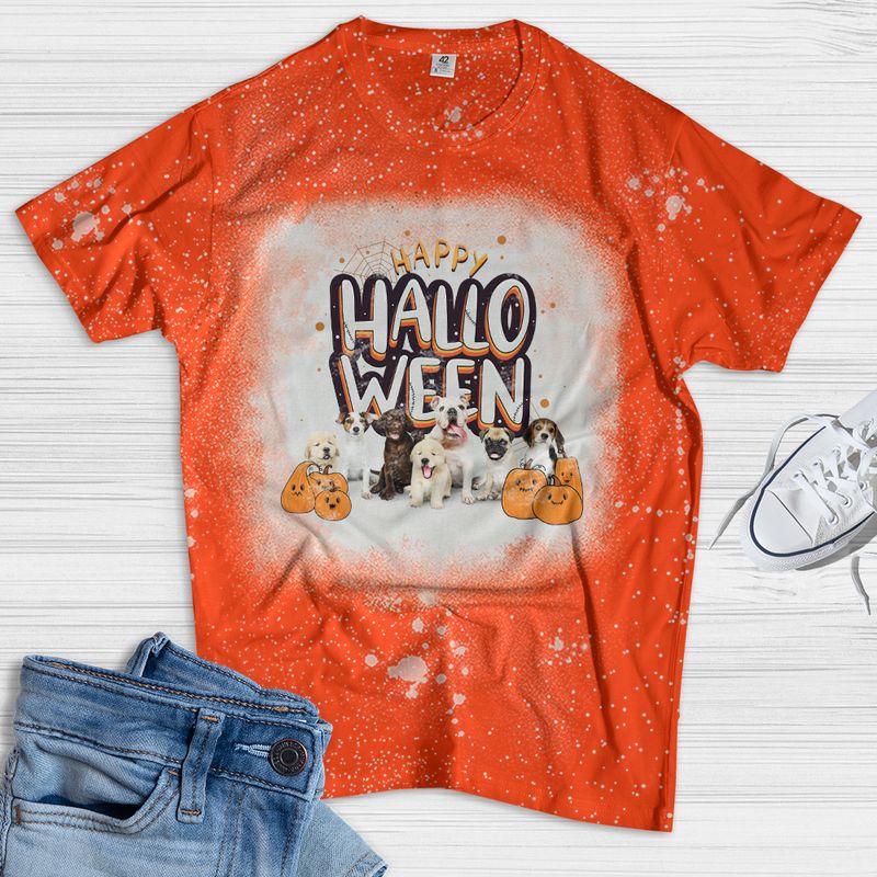 Happy Dogs Halloween Bleached Shirt