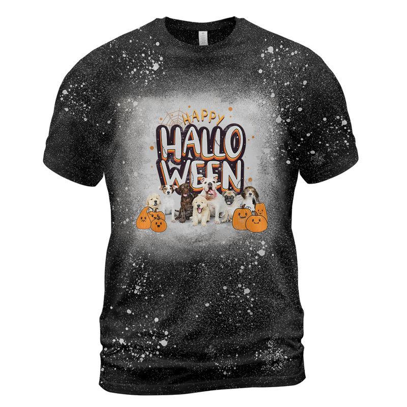 Happy Dogs Halloween Bleached Shirt