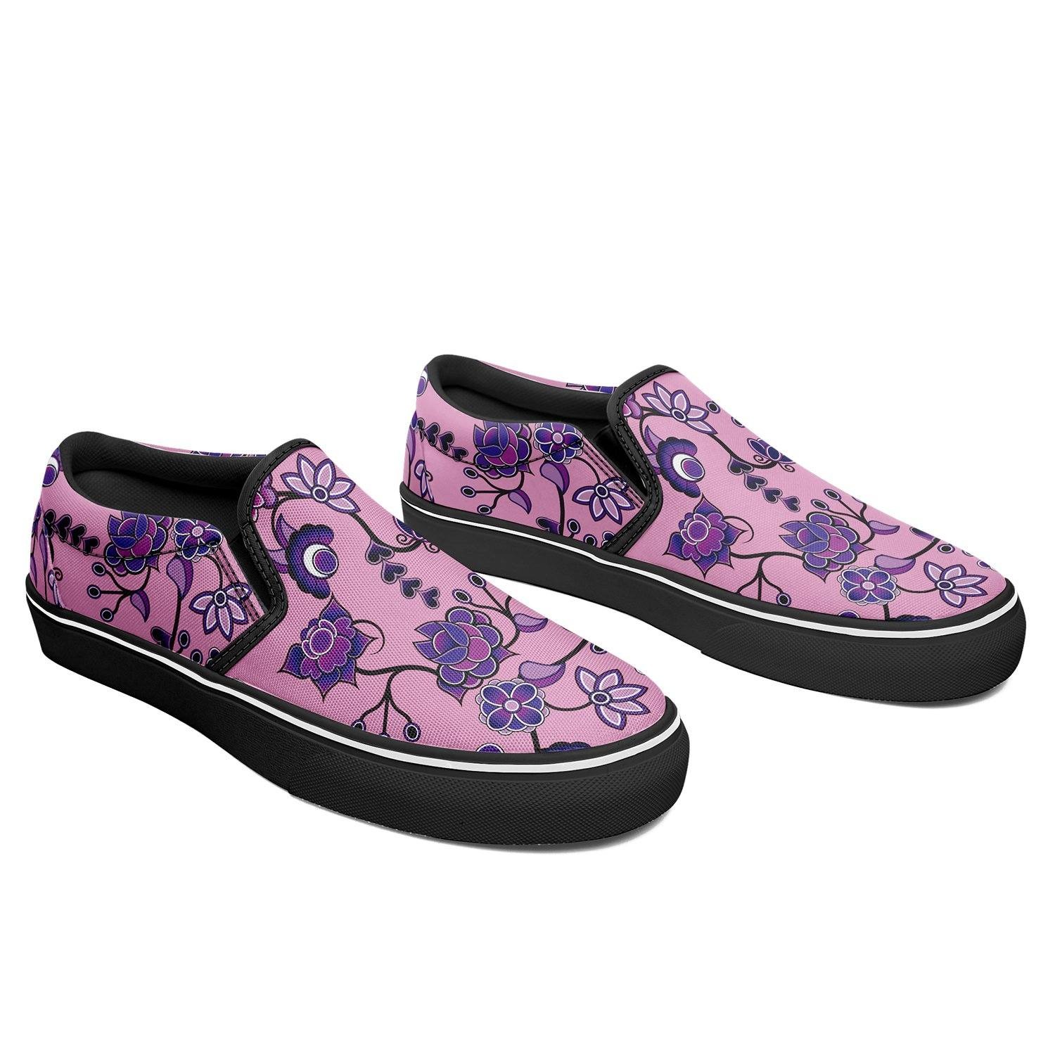 Purple Floral Amour Otoyimm Canvas Slip On Shoes