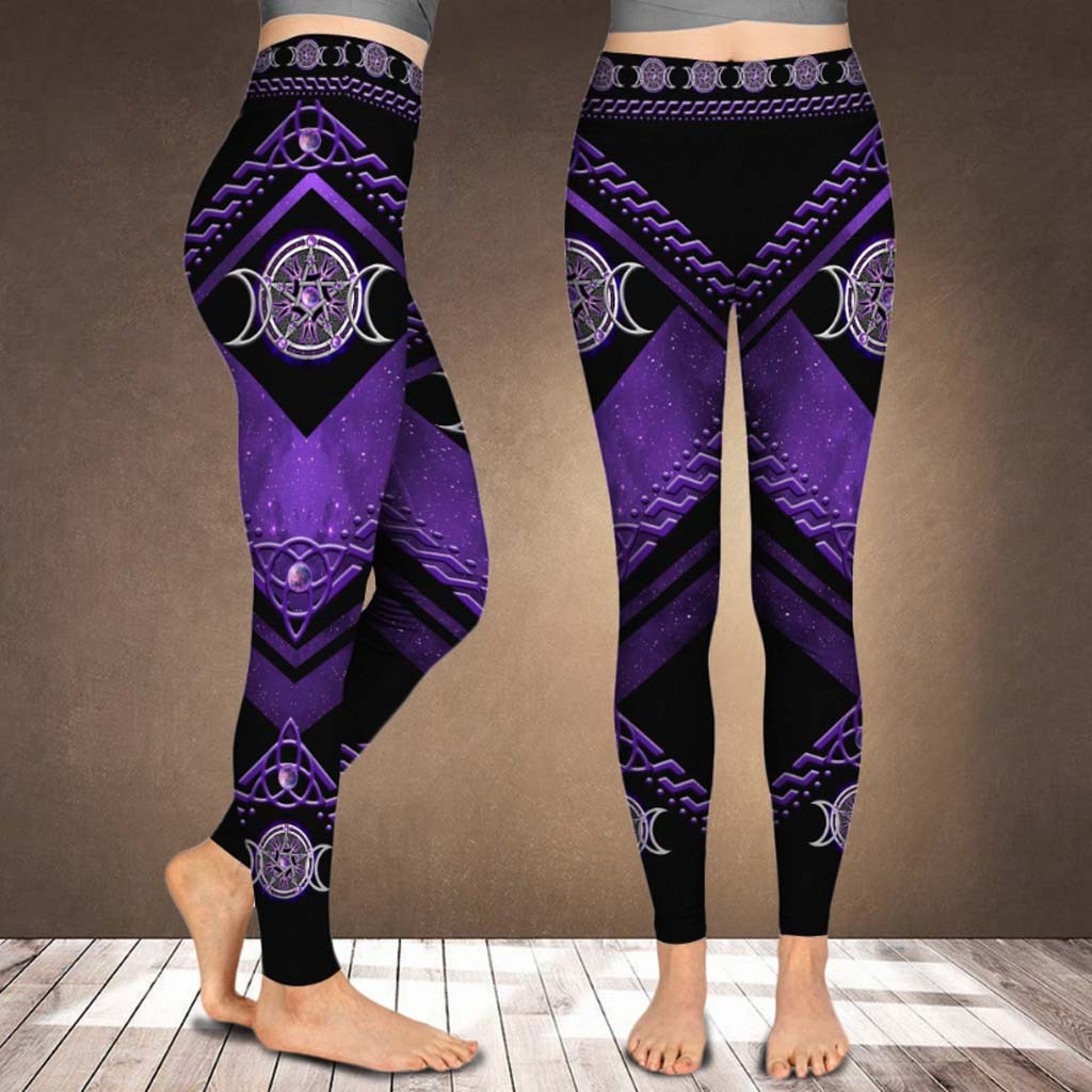 Purple triple moon witch legging - K160921