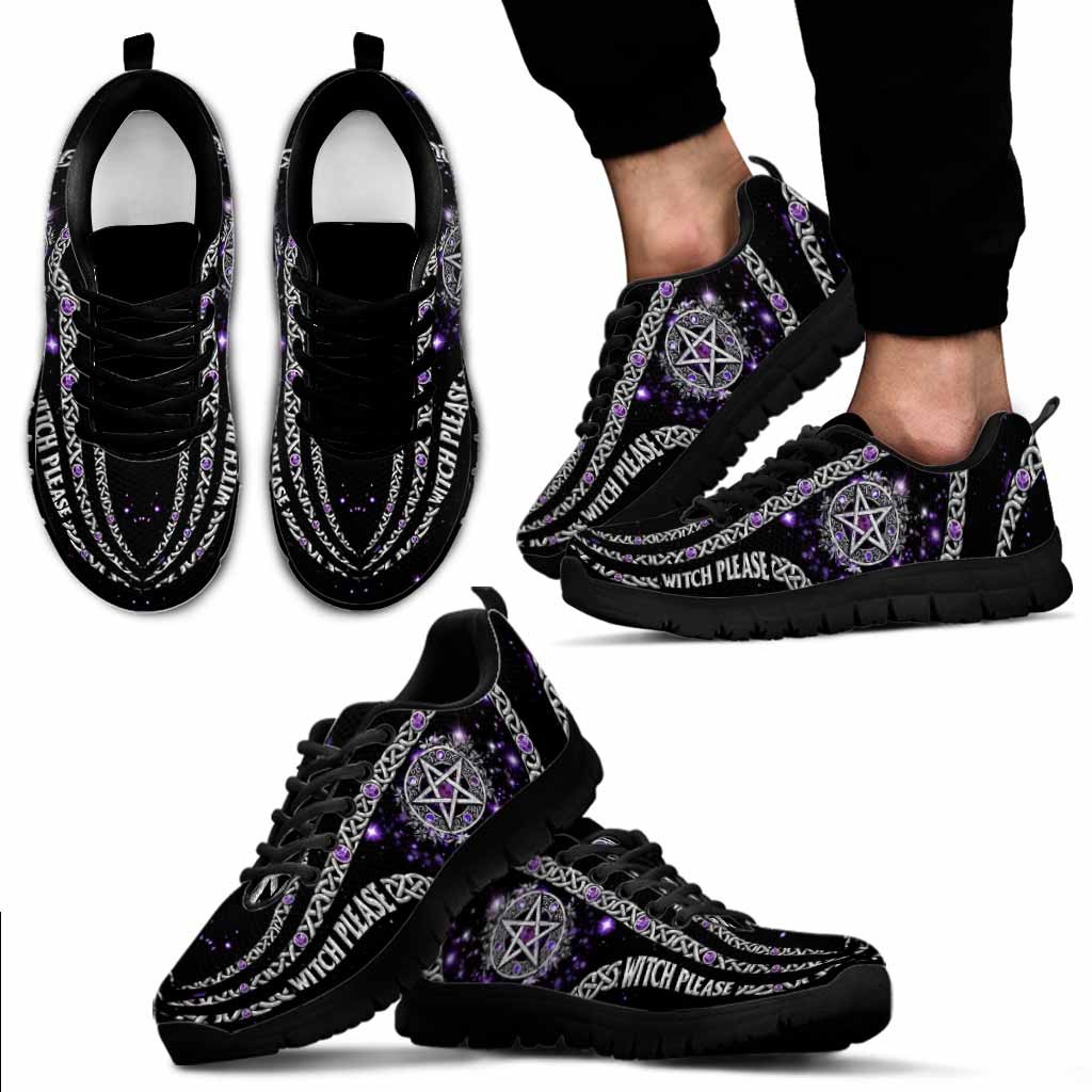 Witch Please Purple Star Sneaker Shoes