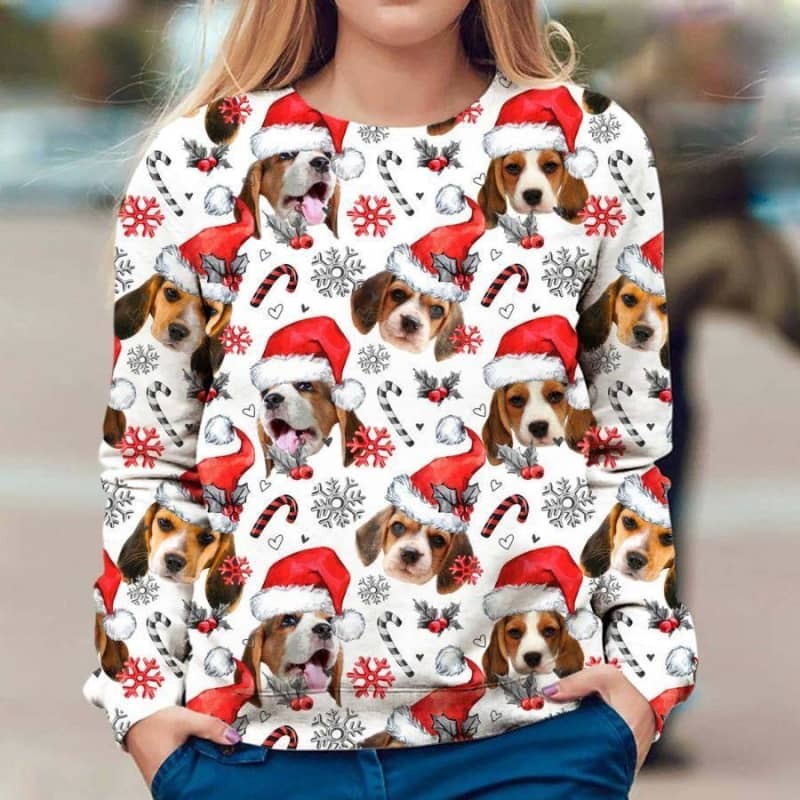 Beagle xmas decor ugly sweater