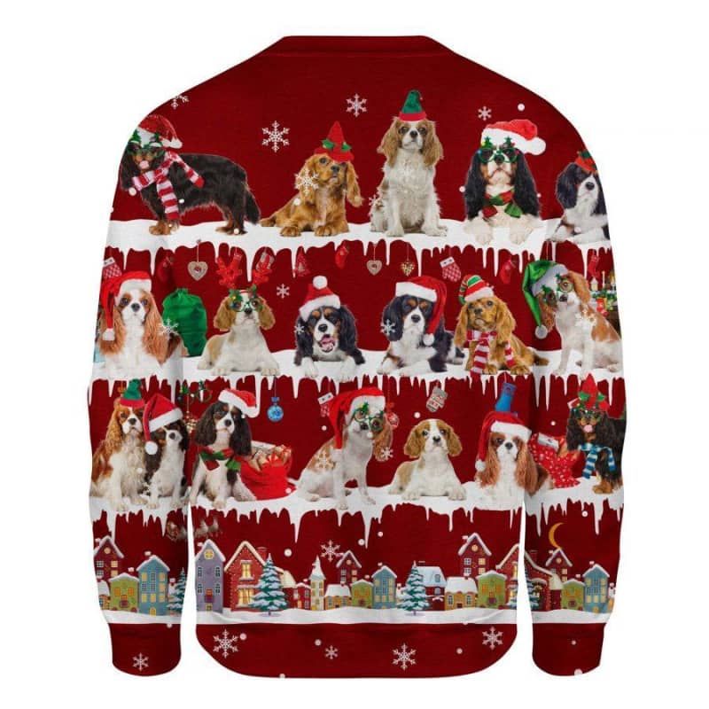 Cavalier King Charles Spaniel Snow Christmas 3D Ugly Sweater