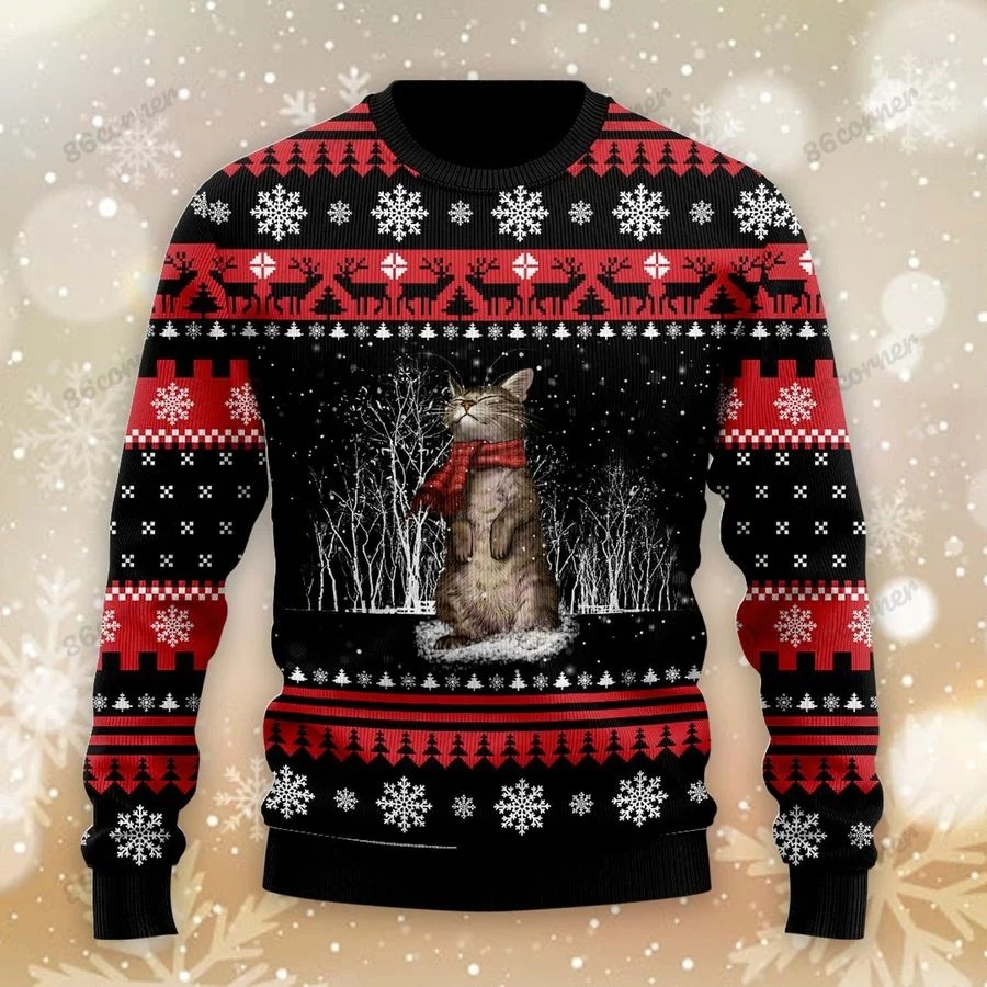 Christmas cat it's the most wonderful time of the year ugly sweater 1