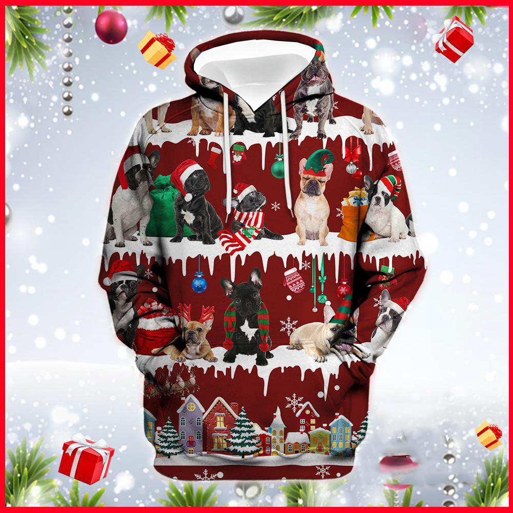 French Bulldog Snow Christmas 3D Ugly Sweater