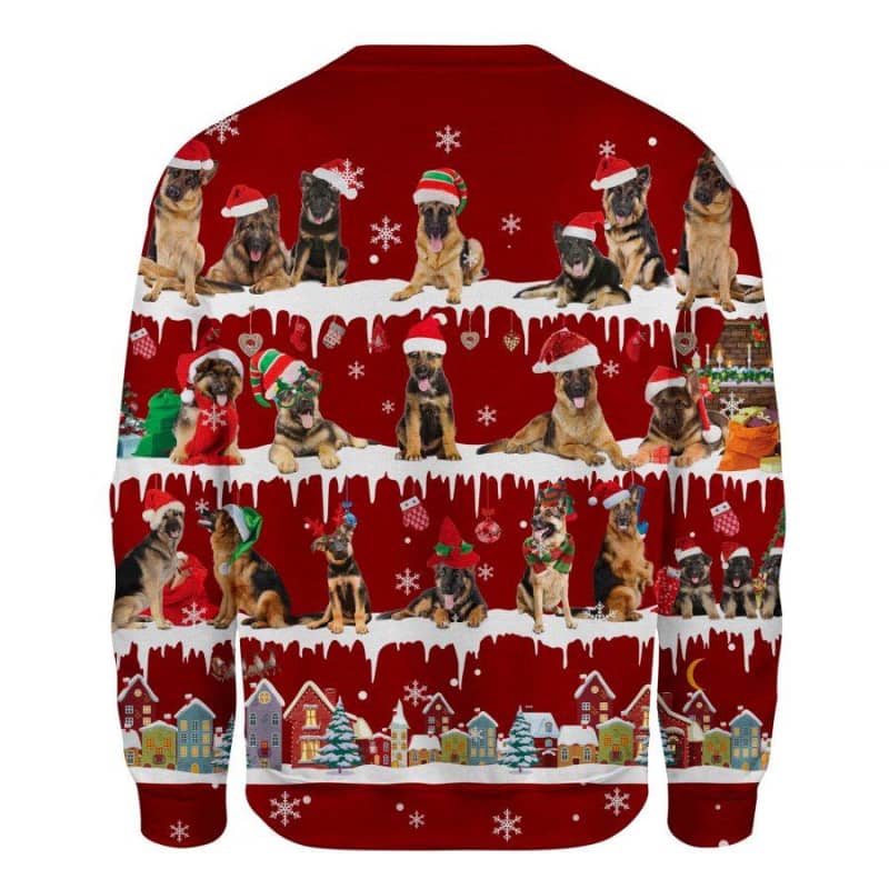 German Shepherd Snow Christmas 3D Ugly Sweater