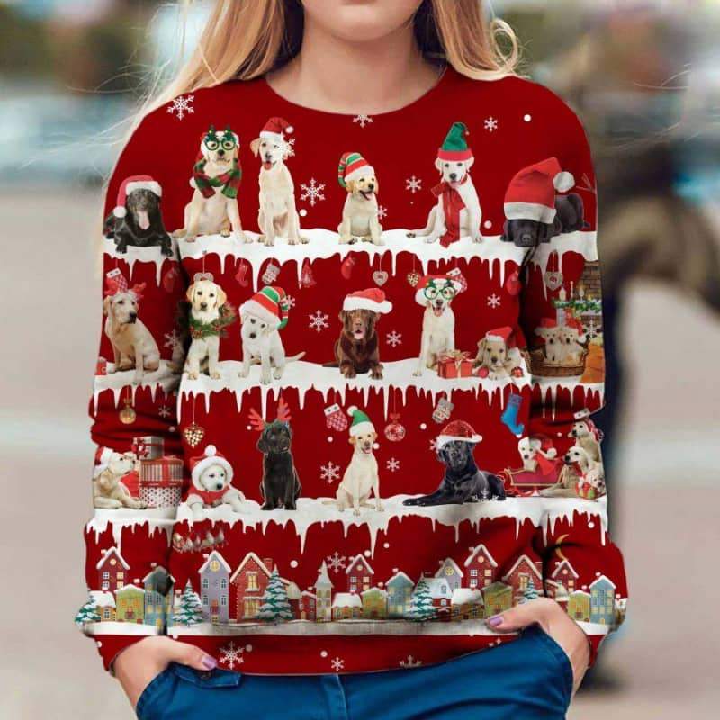 Labrador Retriever Snow Christmas 3D Ugly Sweater