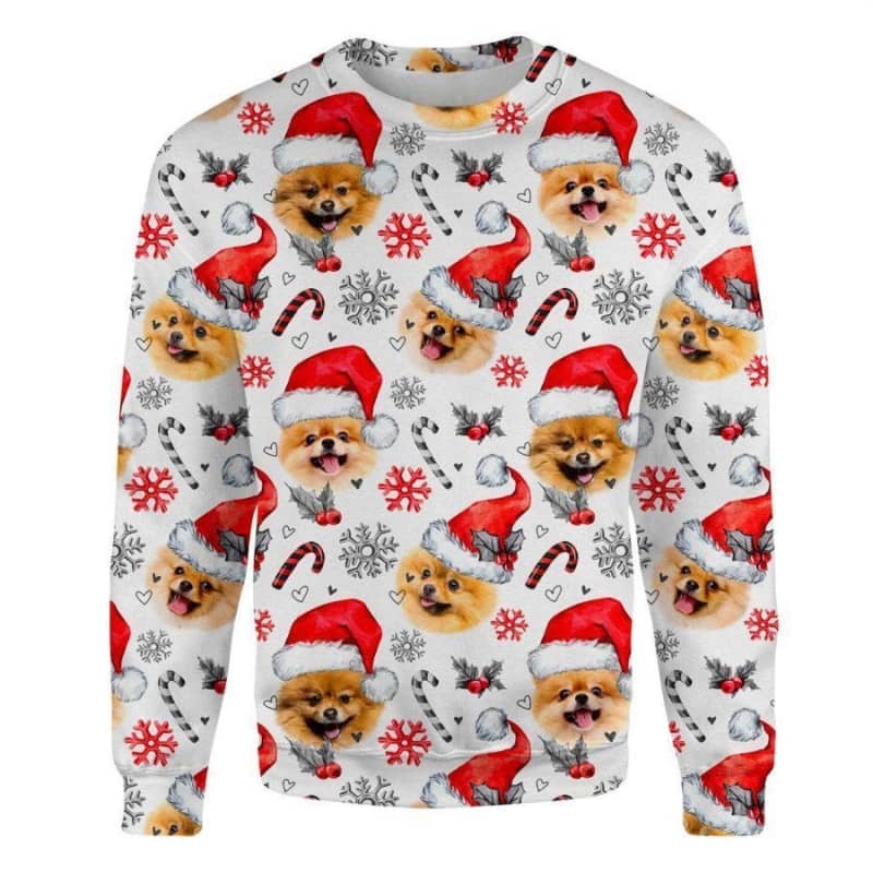 Pomeranian xmas decor ugly sweater 1