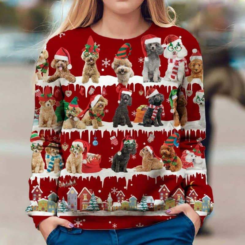 Poodle Snow Christmas 3D Ugly Sweater