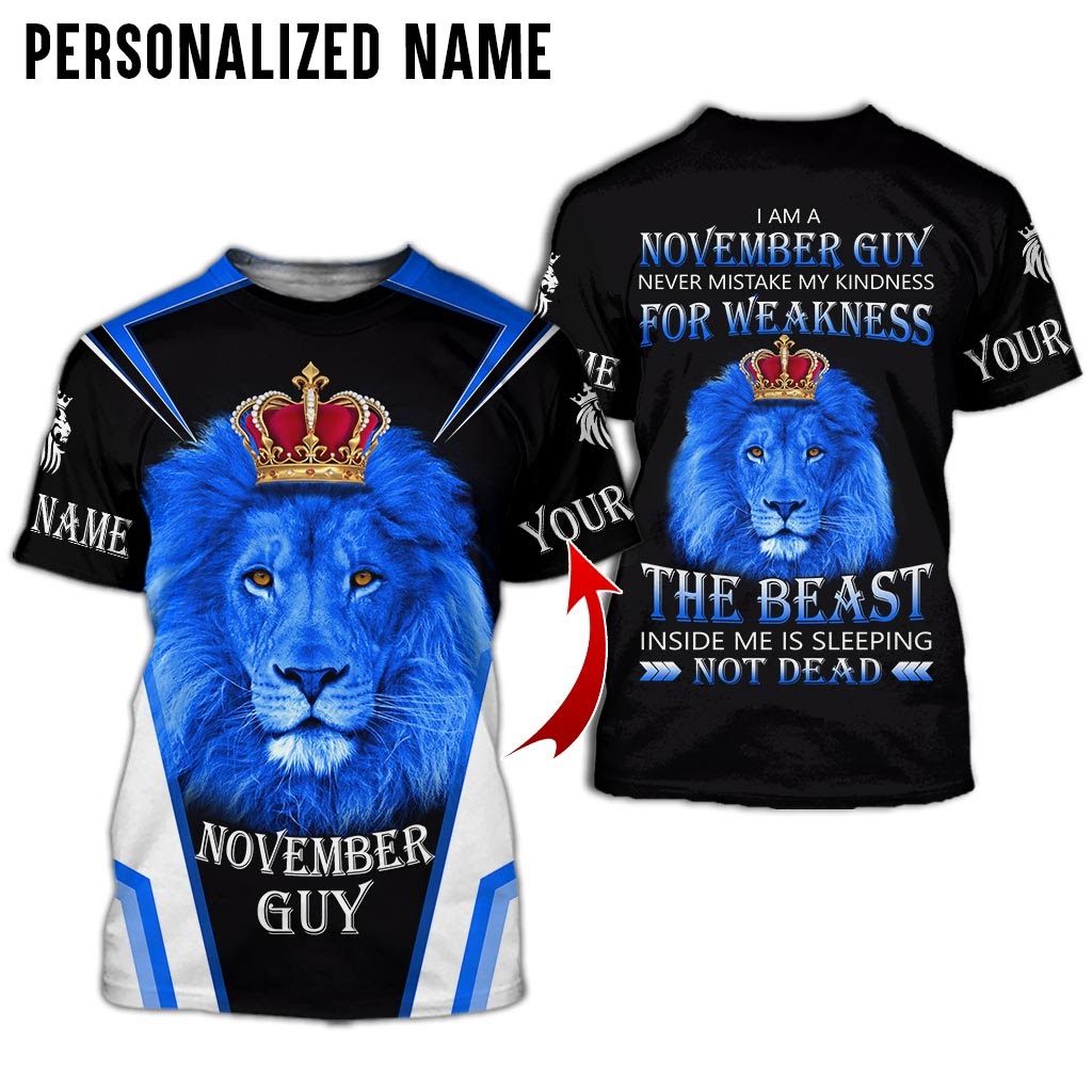 Presonalized Name Lion King November Guy 3D All Over Print Shirt