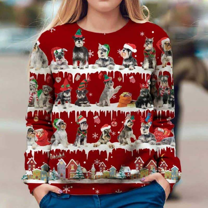 Schnauzer Snow Christmas 3D Ugly Sweater