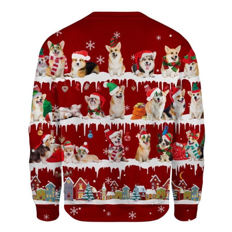 Welsh Corgi Snow Christmas 3D Ugly Sweater