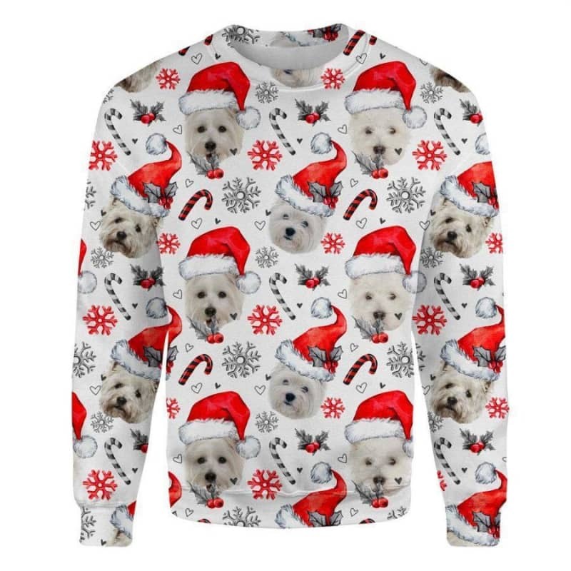 West highland white terrier xmas decor ugly sweater 1