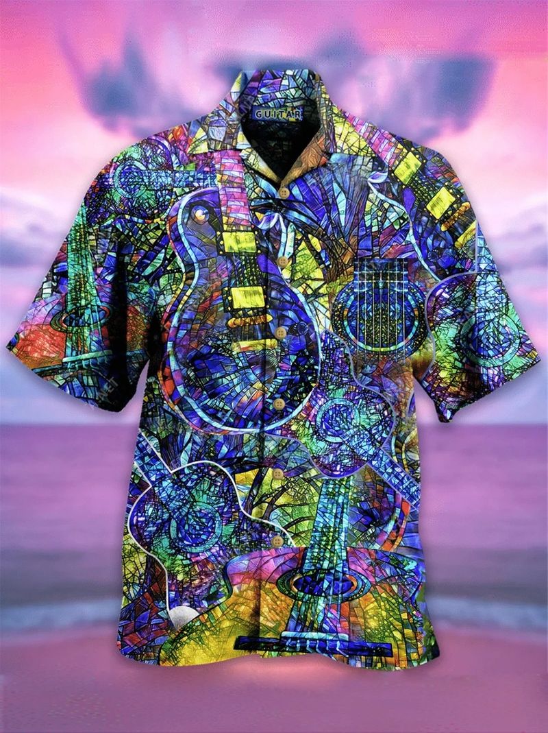 Kaleidoscope Guitar Hawaiian Shirt