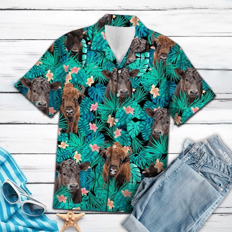 Bison Tropical Hawaiian Shirt