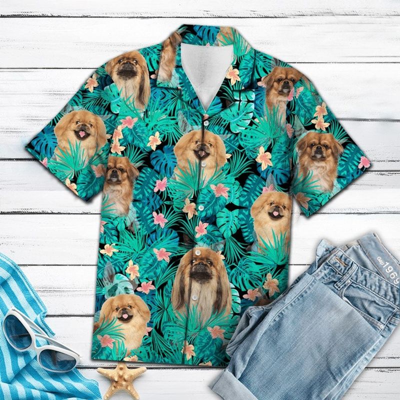 Pekingese Tropical Hawaiian Shirt