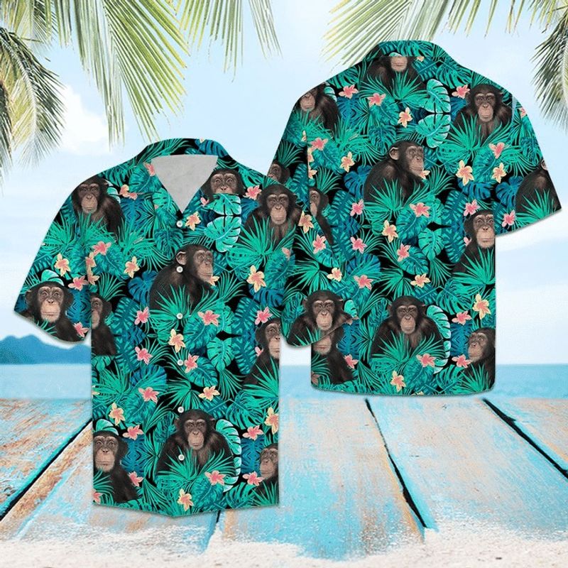 Chimpanzees Tropical Hawaiian Shirt