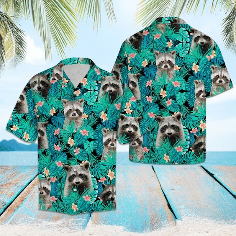 Raccoon Tropical Hawaiian Shirt