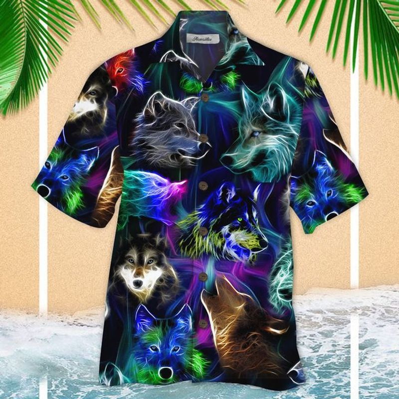 Glowing Wolf Hawaiian Shirt