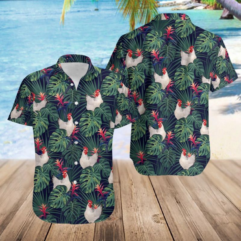 Tropical Pattern Chicken Hawaiian Shirt