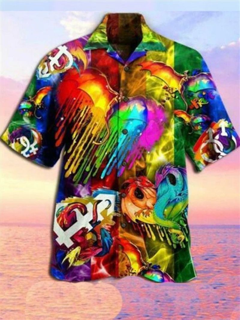 LGBT Dragon Colorful Hawaiian Shirt