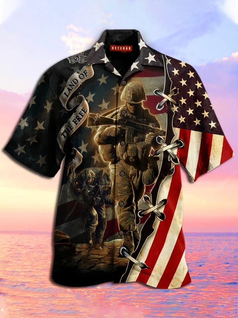Land Of The Free Veterans Hawaiian Shirt