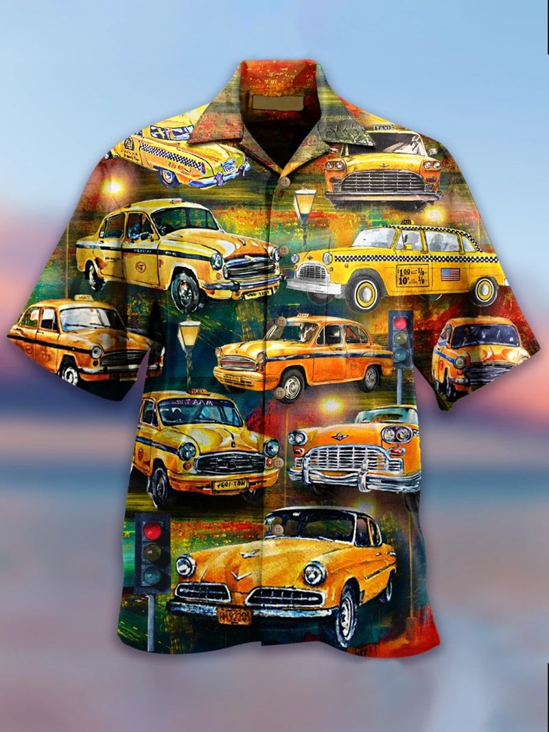 Taxi Car Vintage Hawaiian Shirt