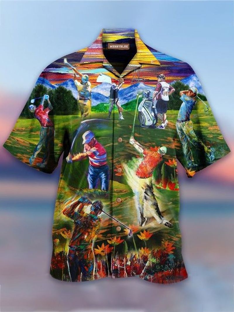Golf Art Drawing Hawaiian Shirt