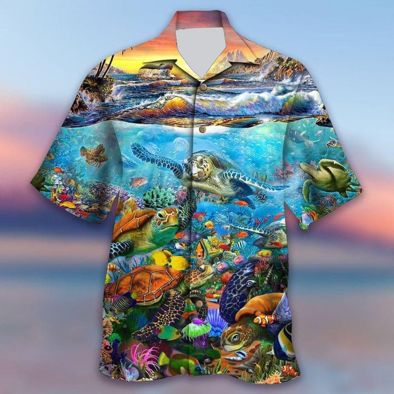 Sea Turtle Underwater Hawaiian Shirt