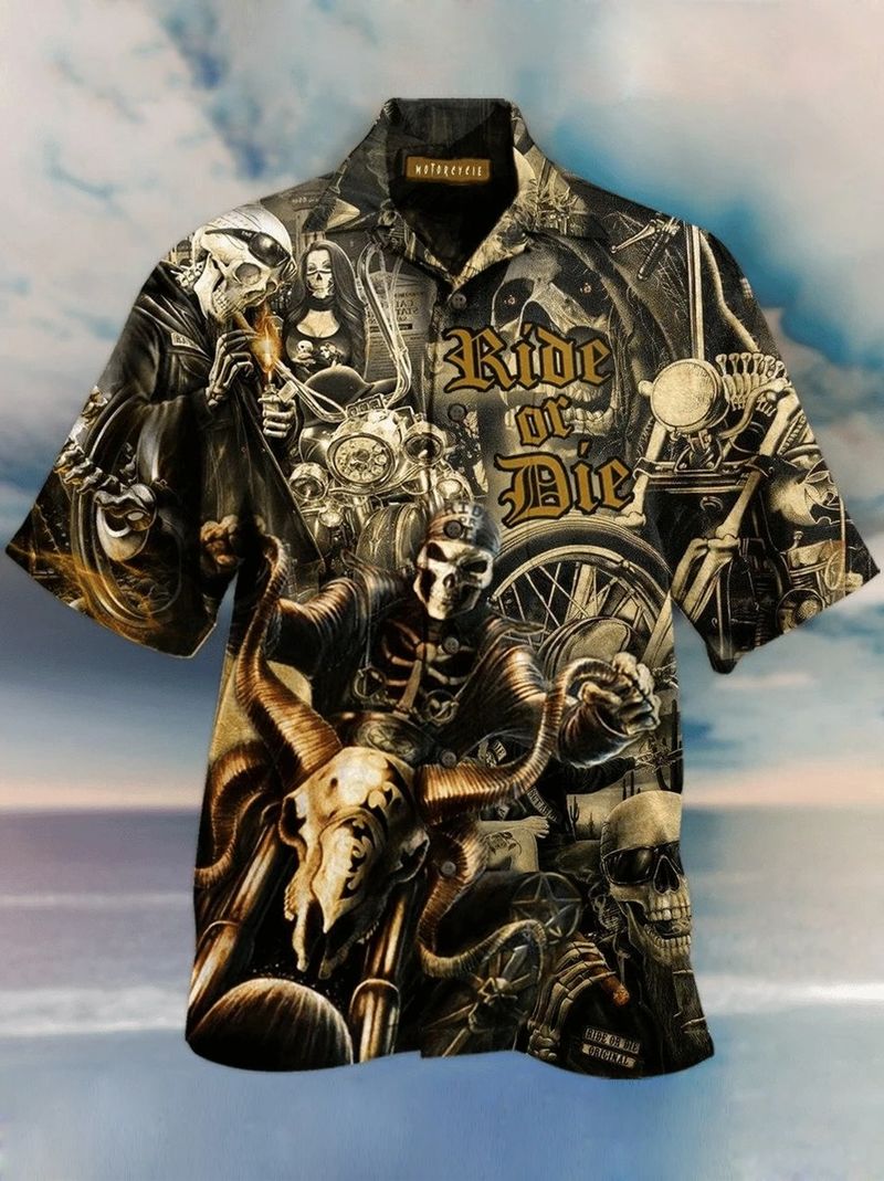 Ride Or Die Skull Hawaiian Shirt