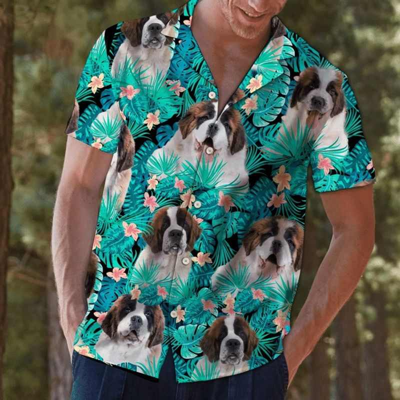 Saint Bernard Tropical Hawaiian Shirt