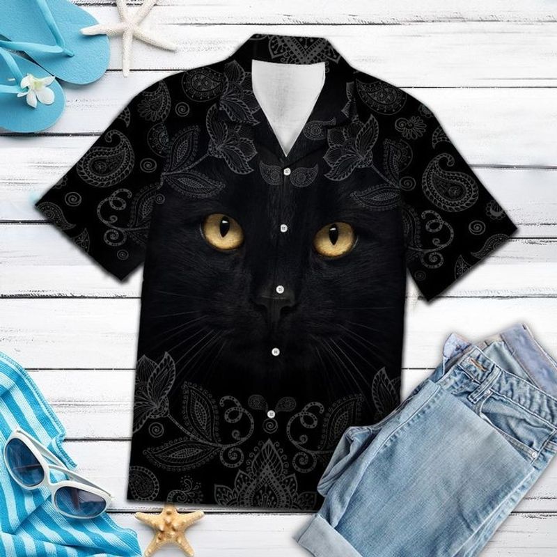 Black Cats Mandala Hawaiian Shirt