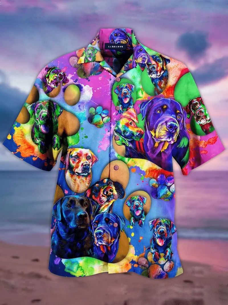 Labrador Colorful Painting Hawaiian Shirt
