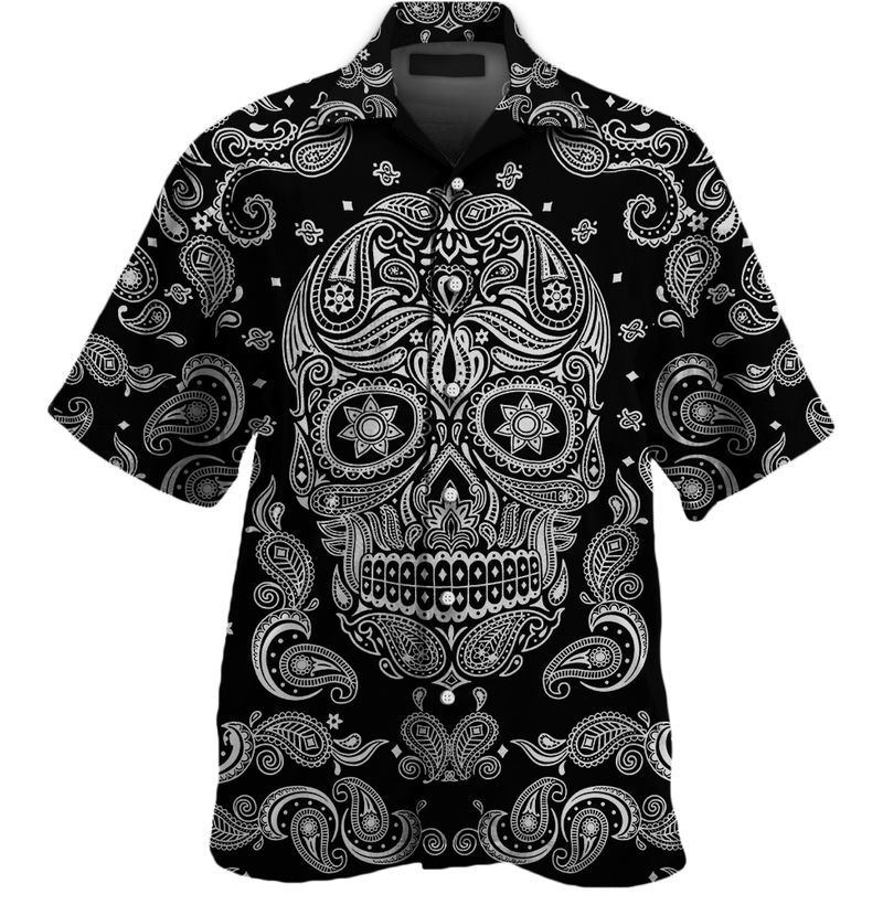 Sugar Skull Pattern Hawaiian Shirt