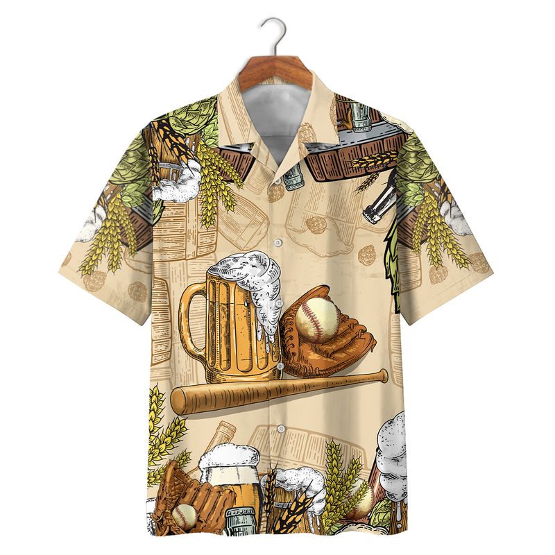 Baseball And Beer Hawaiian Shirts