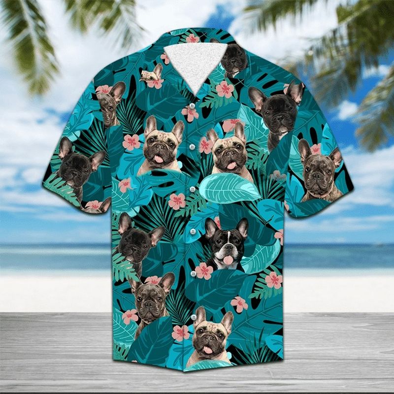 Frenchie Bulldog Tropical Hawaiian Shirt