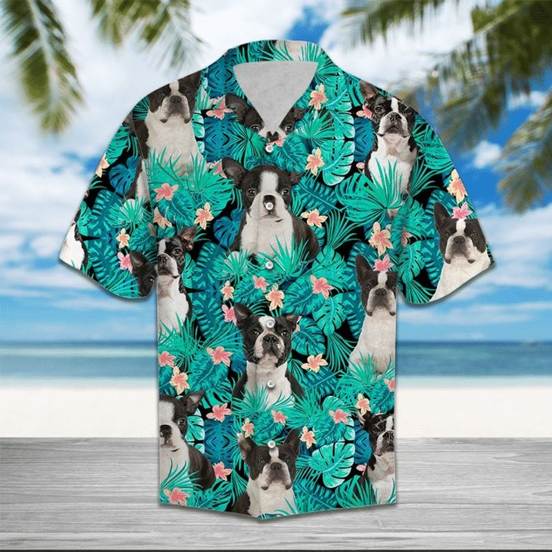 Boston Terrier Tropical Hawaiian Shirt