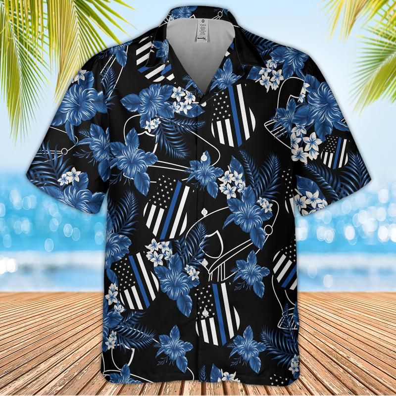 Police Seamless Pattern Hawaiian Shirt