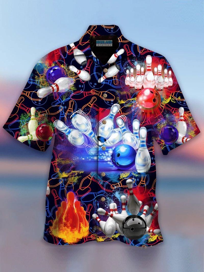 Bowling Neon Hawaiian Shirt
